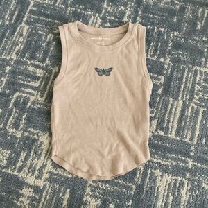 American Eagle Outfitters Purple Tank Top with Ribbed Texture